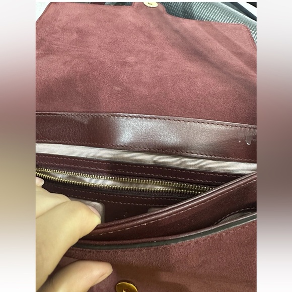 Gucci GG Marmont Burgundy Suede Shoulder Bag Authentic Italy 550126 - Picture 6 of 16